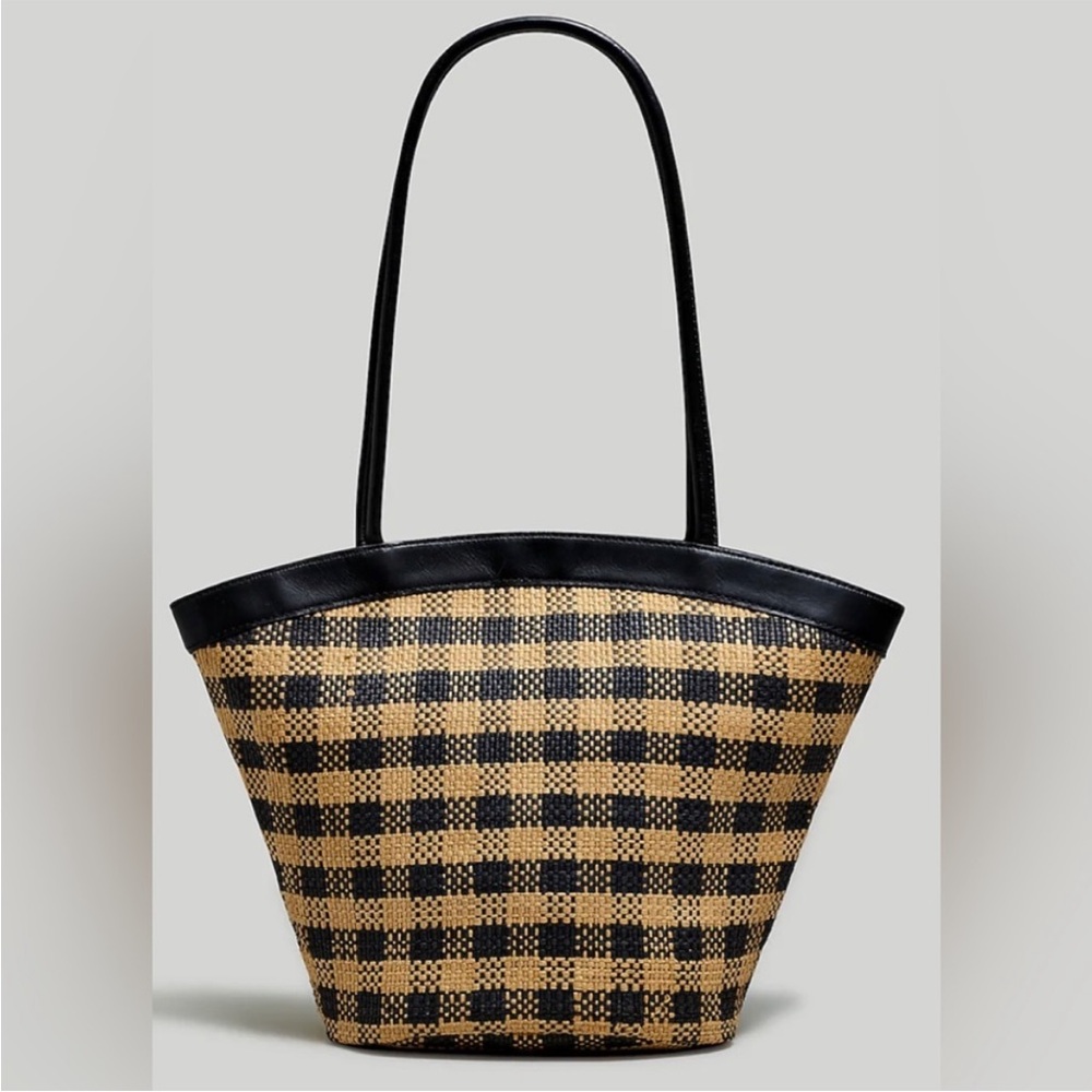 Madewell Black and Tan Checkered Tote Bag Never used.